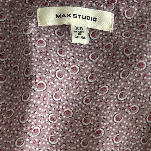 Max Studio Wrap Blouse - Mauve Pink Print Size XS - Picture 5 of 6